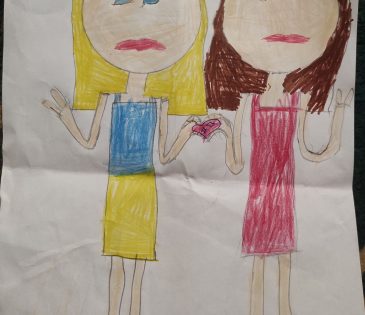 Kinder malen für Frieden in der Ukraine