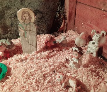 Weihnachtskrippe aufgestellt